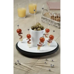 Set apéritif tournant noir et blanc 24pcs