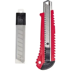 Set cutter 18 mm avec 10 lames rouge et noir
