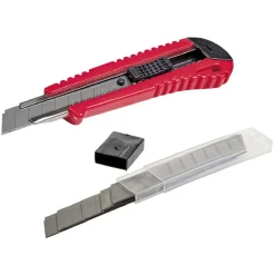 Set cutter 18 mm avec 10 lames rouge et noir