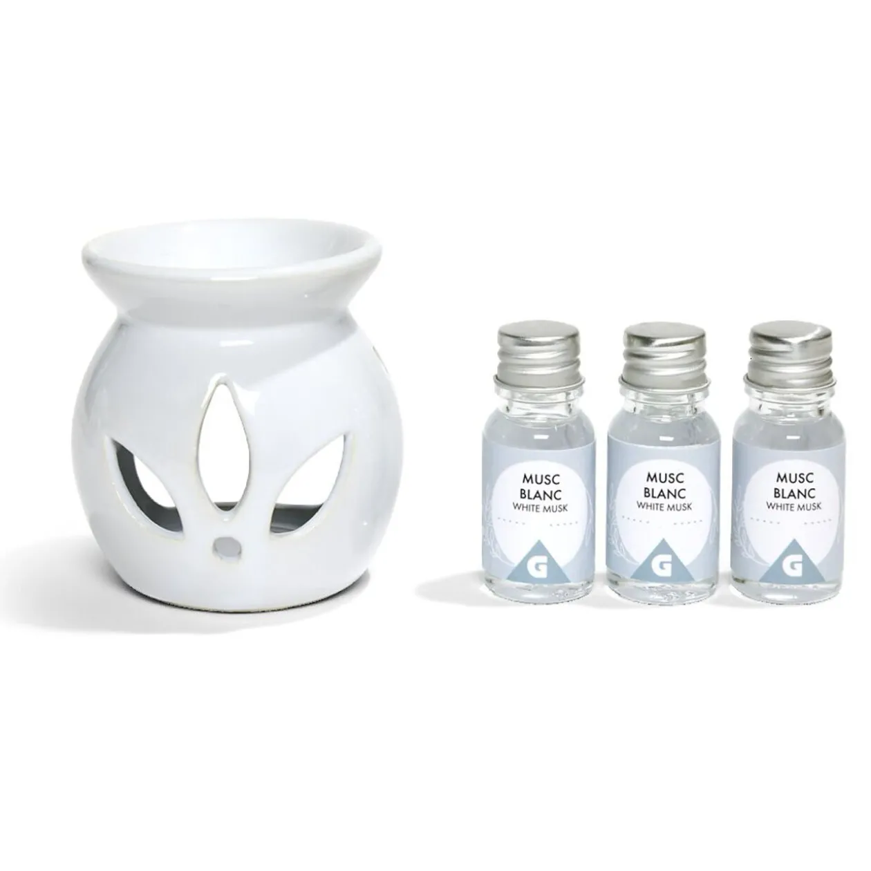 Set de brûleur et 3 huiles essentielles - 4 parfums