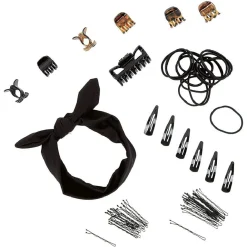 Set de coiffure élastiques et pinces
