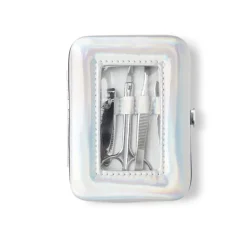 Set manucure 5 pièces avec trousse iridescente - 4 modèles