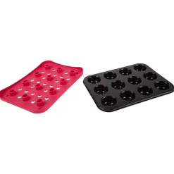 Set moule à muffins avec fond amovible et plateau