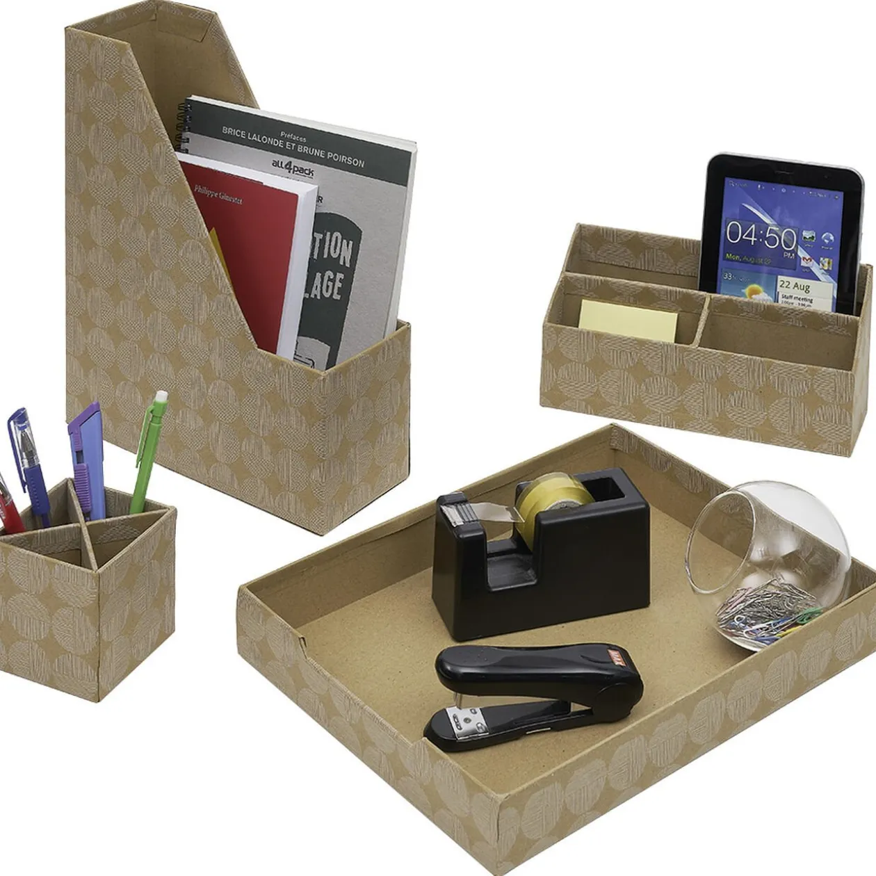 Set rangement de bureau en carton