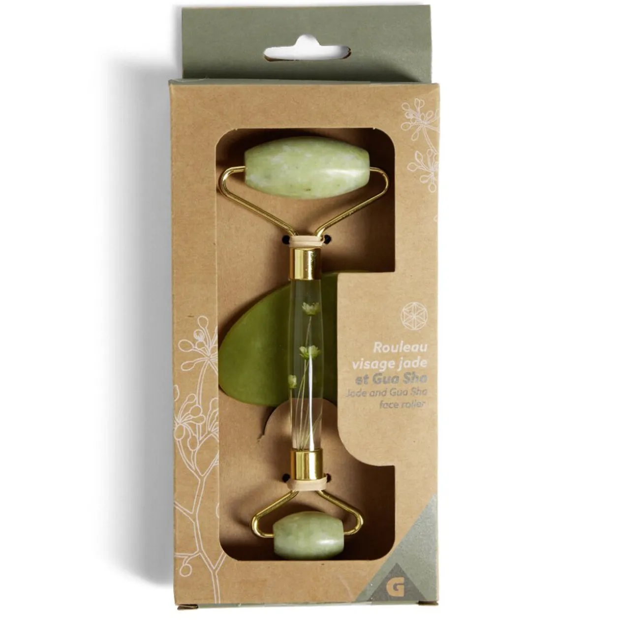 Set rouleau visage jade et Gua Sha
