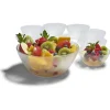 Set saladier avec coupelles x6 verre transparent martelé