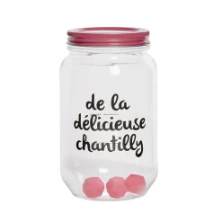 Shaker à chantilly manuel tranparent rose