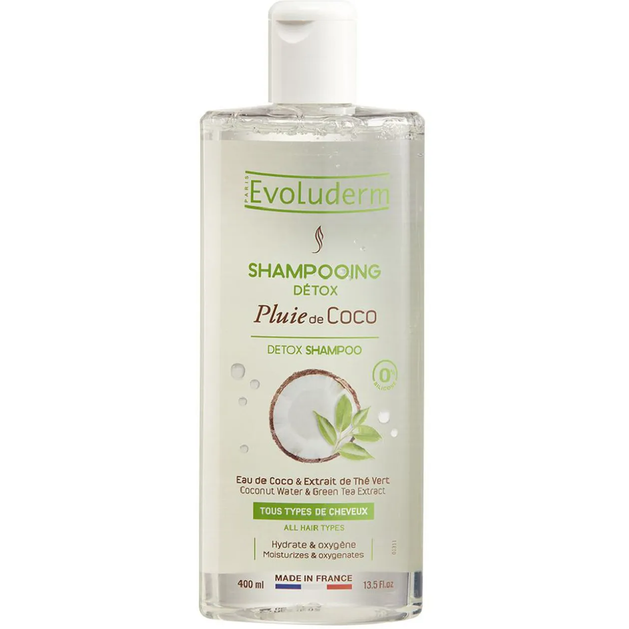 Shampooing détox Evoluderm pluie de coco 400 ml