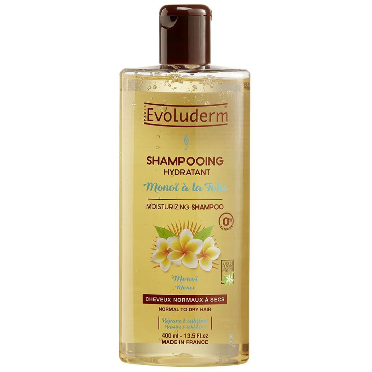Shampooing hydratant Evoluderm monoï à la folie 400 ml