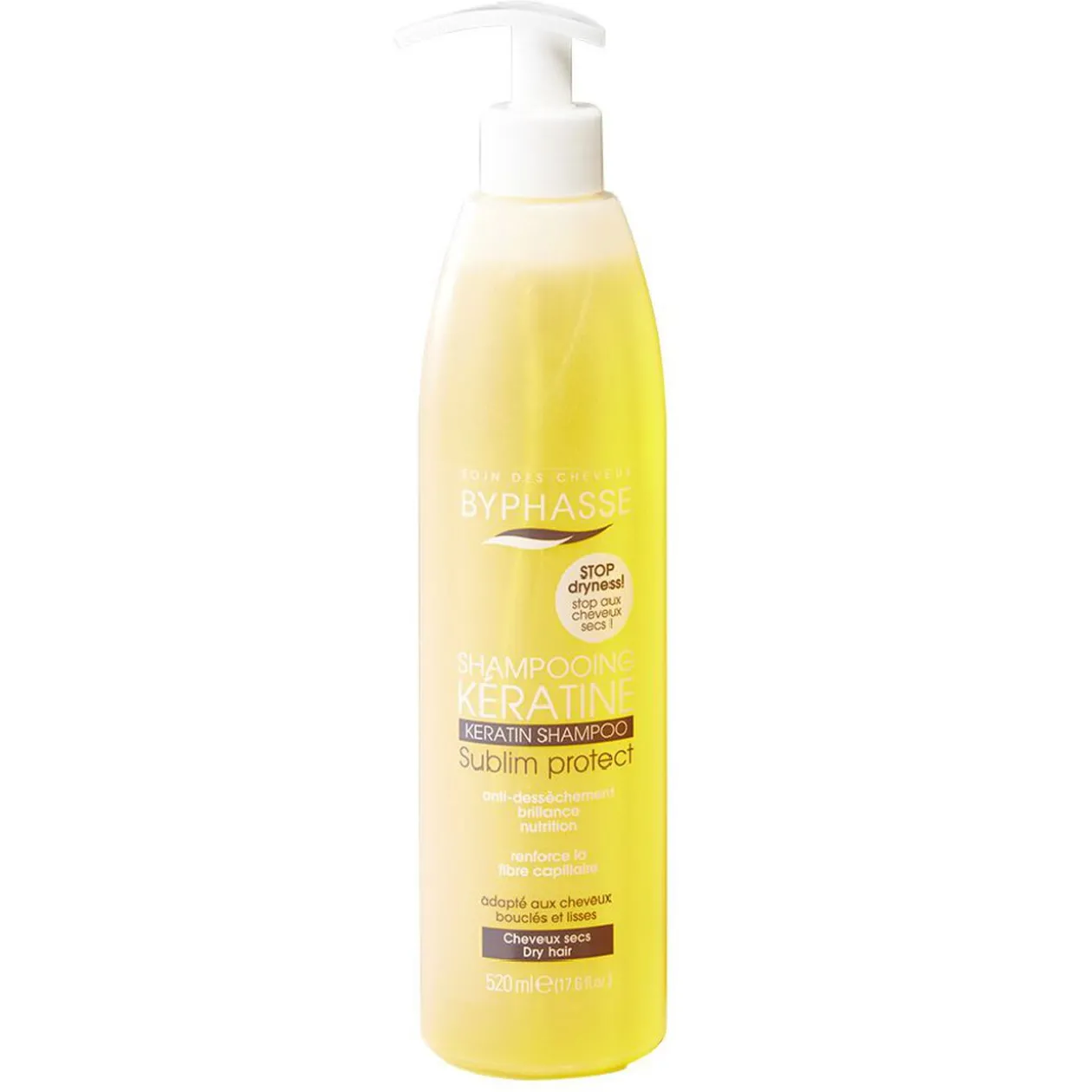 Shampooing kératine Byphasse sublim'protect 520 ml cheveux secs