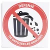 Signalétique adhésive "Défense de déposer les ordures" - 8x8 cm