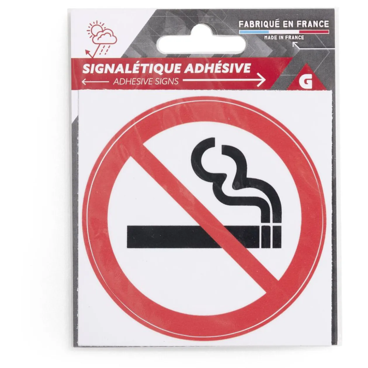 Signalétique adhésive "Interdiction de fumer" - 8x8 cm