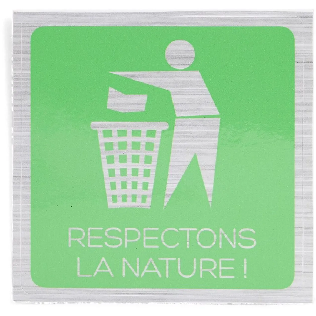 Signalétique adhésive "Respectons la nature" - 8x8 cm