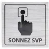 Signalétique adhésive "Sonnez svp" - 8x8 cm