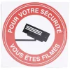 Signalétique adhésive "Surveillance vidéo, vous êtes filmés" - 8x8 cm