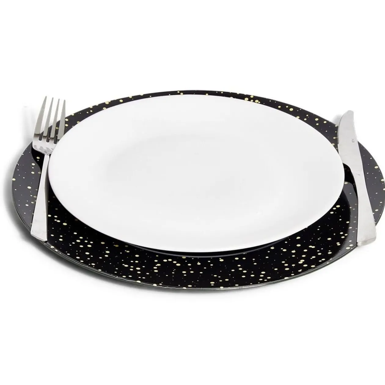 Sous assiette ronde noir et doré Ø33cm