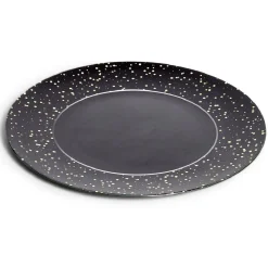 Sous assiette ronde noir et doré Ø33cm