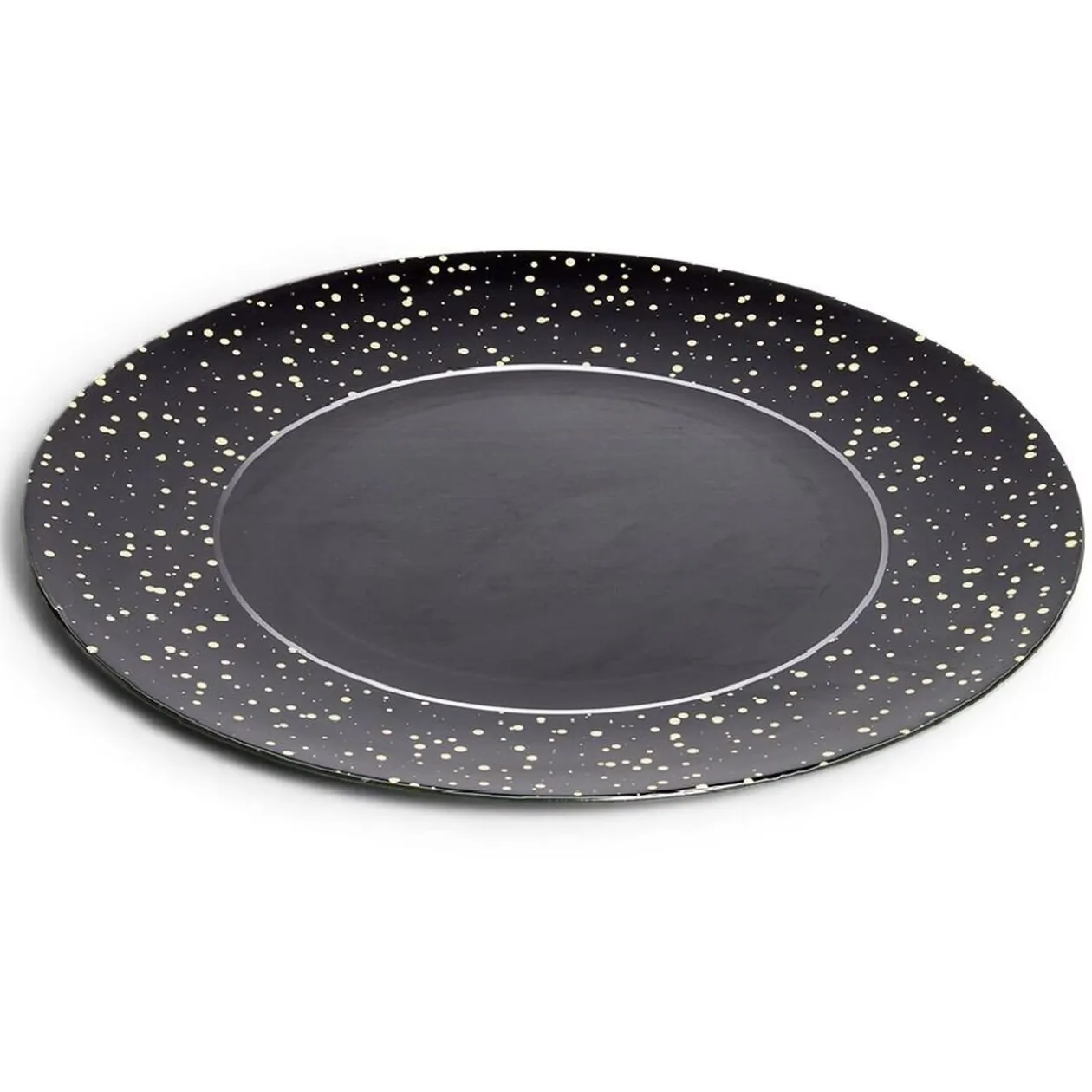 Sous assiette ronde noir et doré Ø33cm