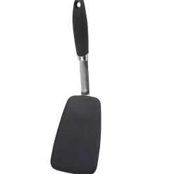 Spatule de cuisine en inox et silicone noir