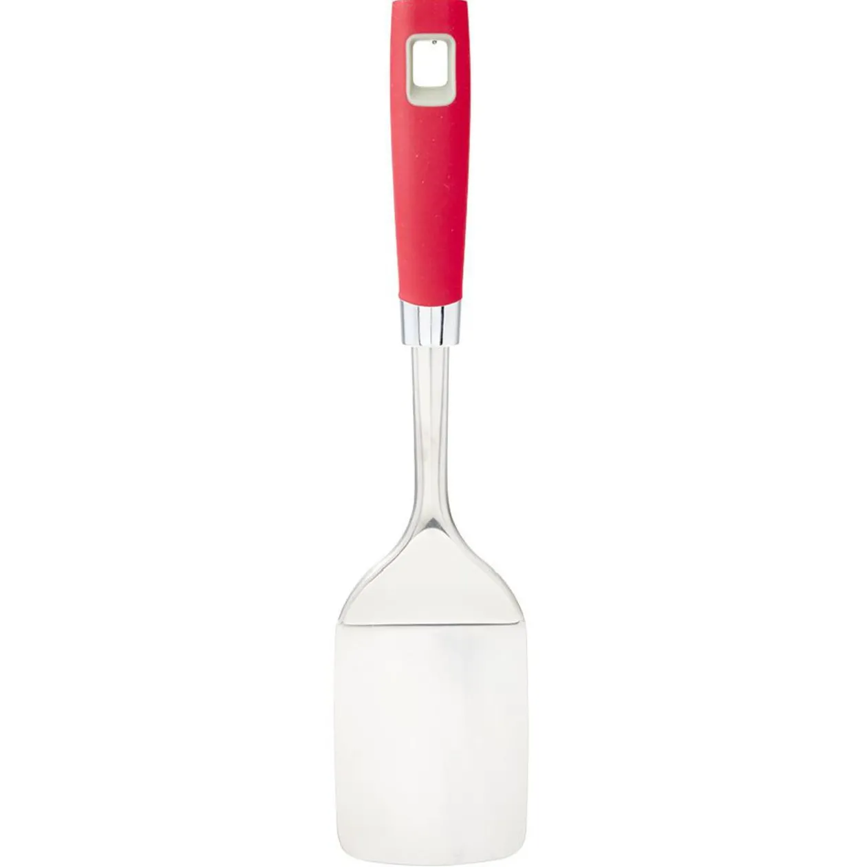Spatule en inox avec manche en polypropylène rouge