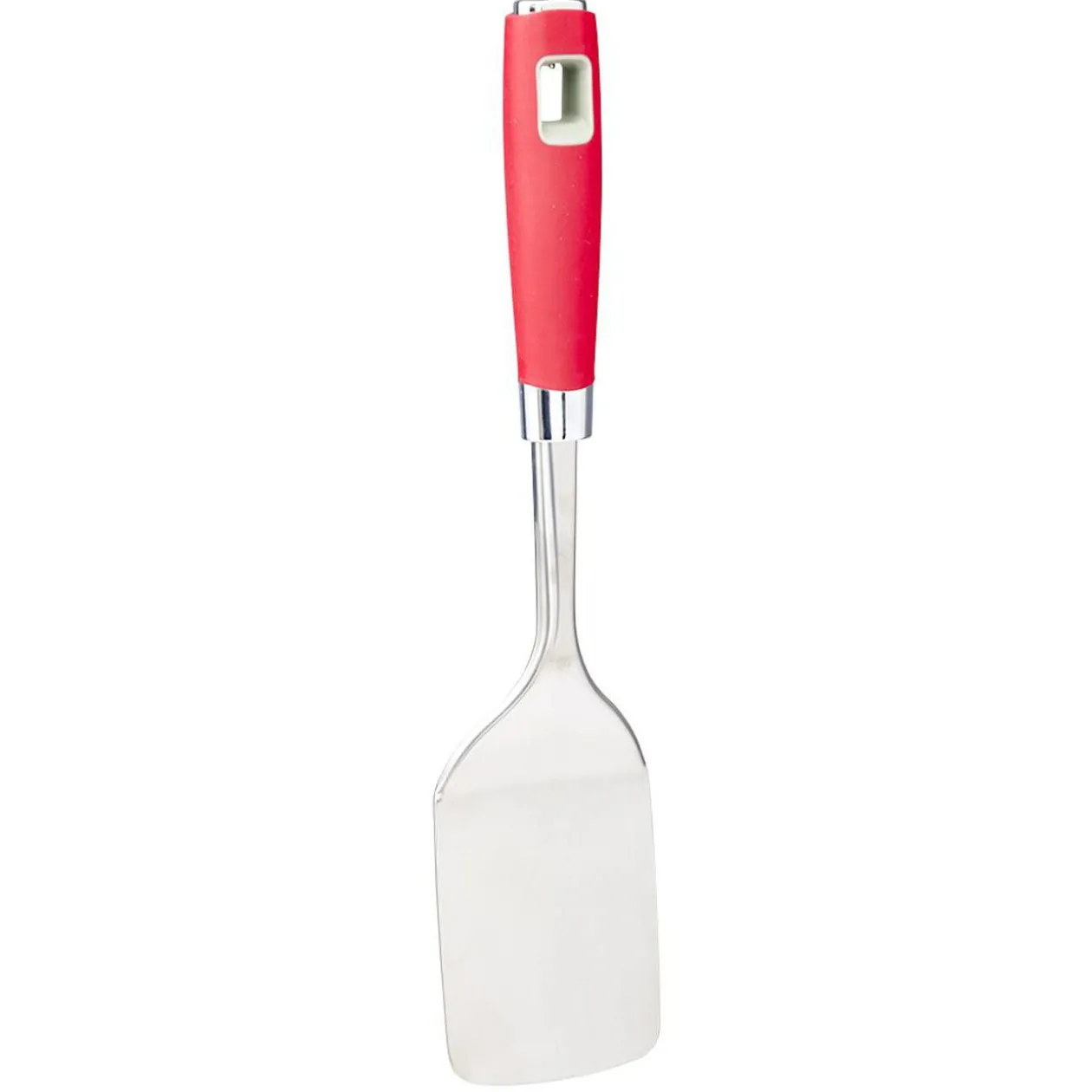 Spatule en inox avec manche en polypropylène rouge