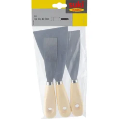 Spatule inox Suki manche bois x3
