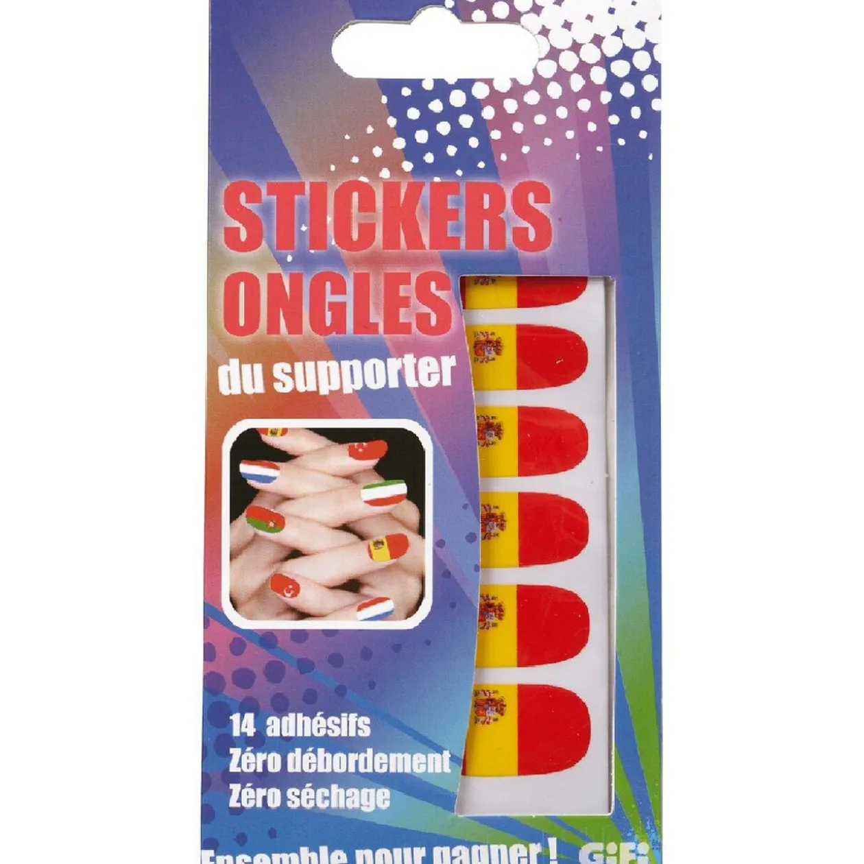 Sticker ongles supporter Espagne x14