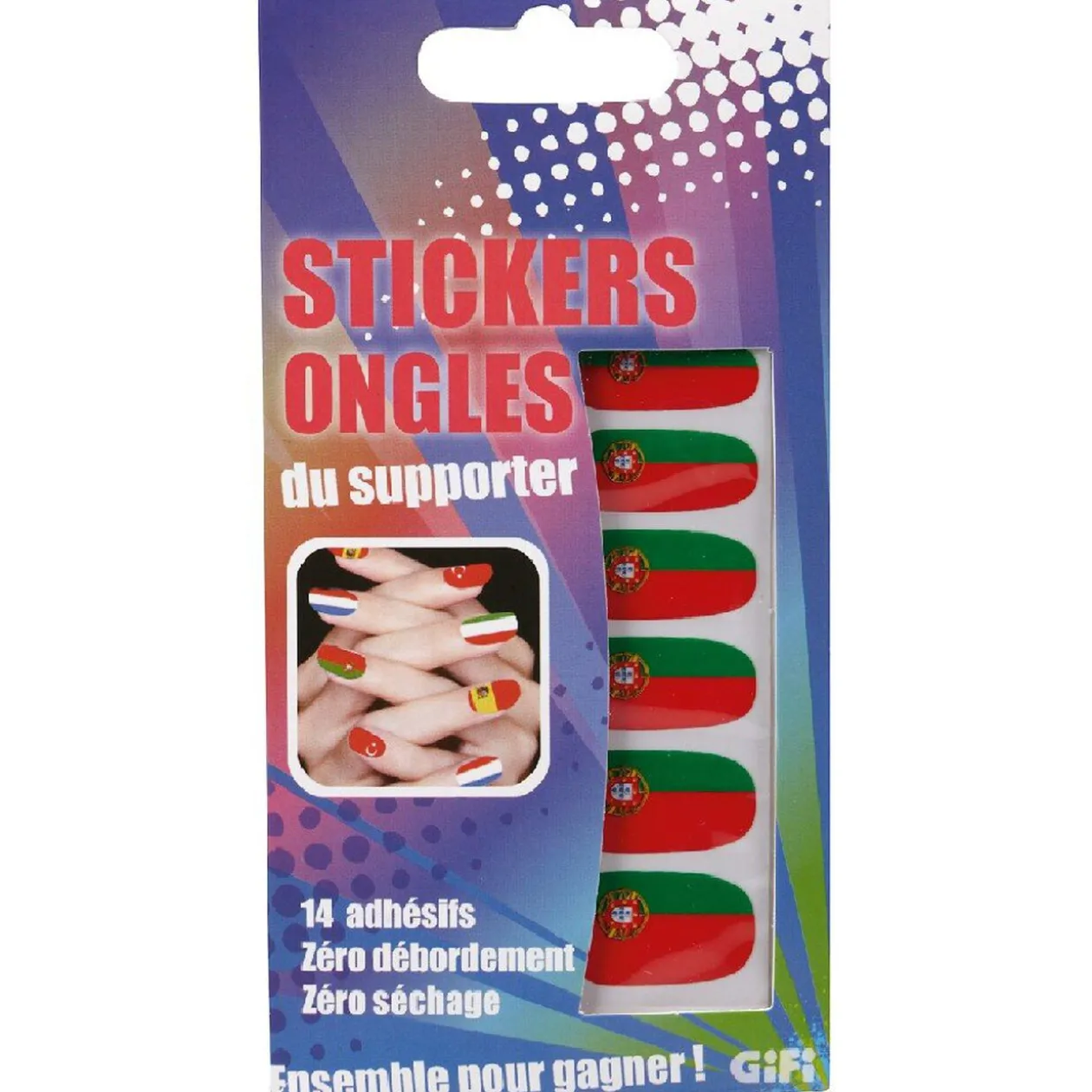 Sticker ongles supporter Portugal x14