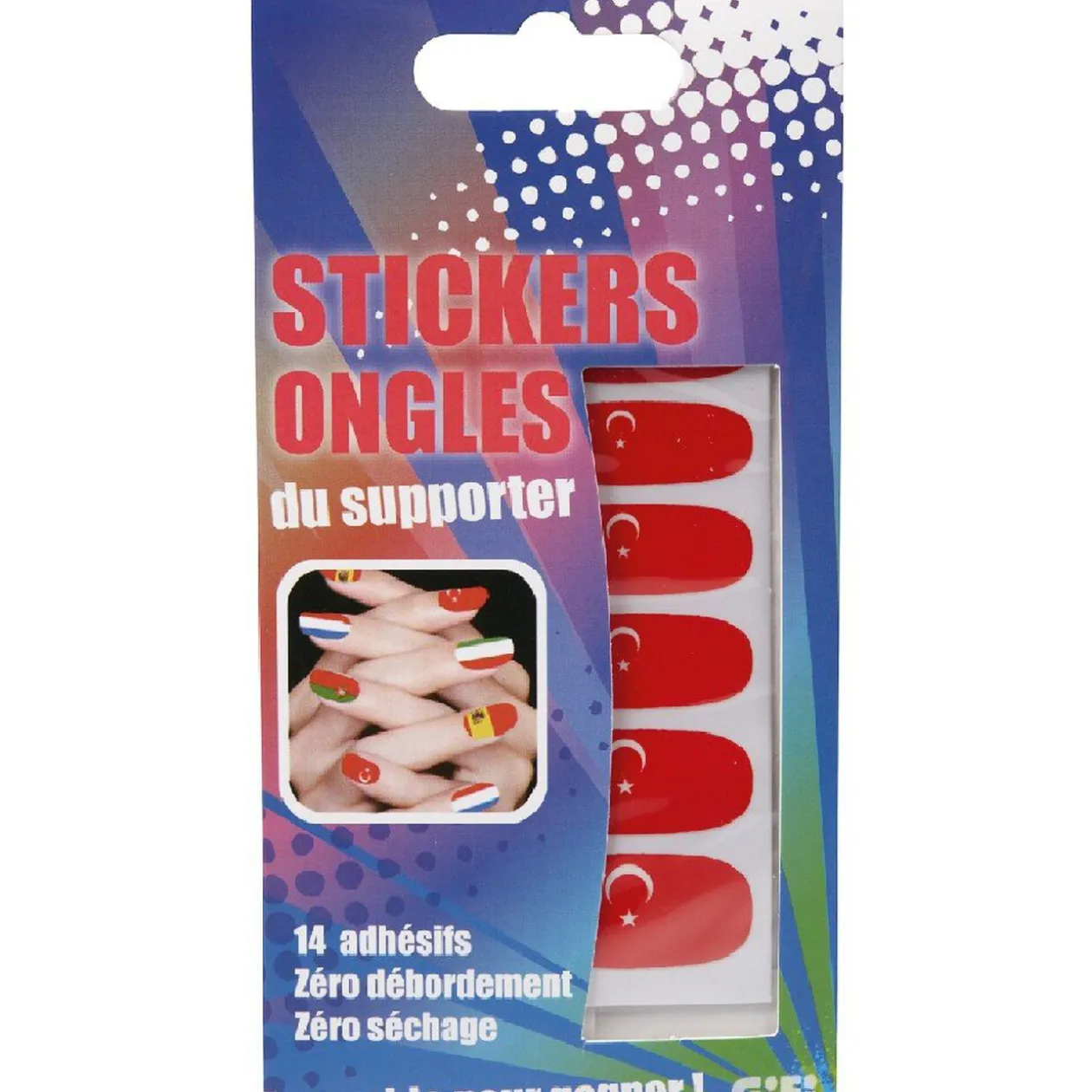 Sticker ongles supporter Turquie x14