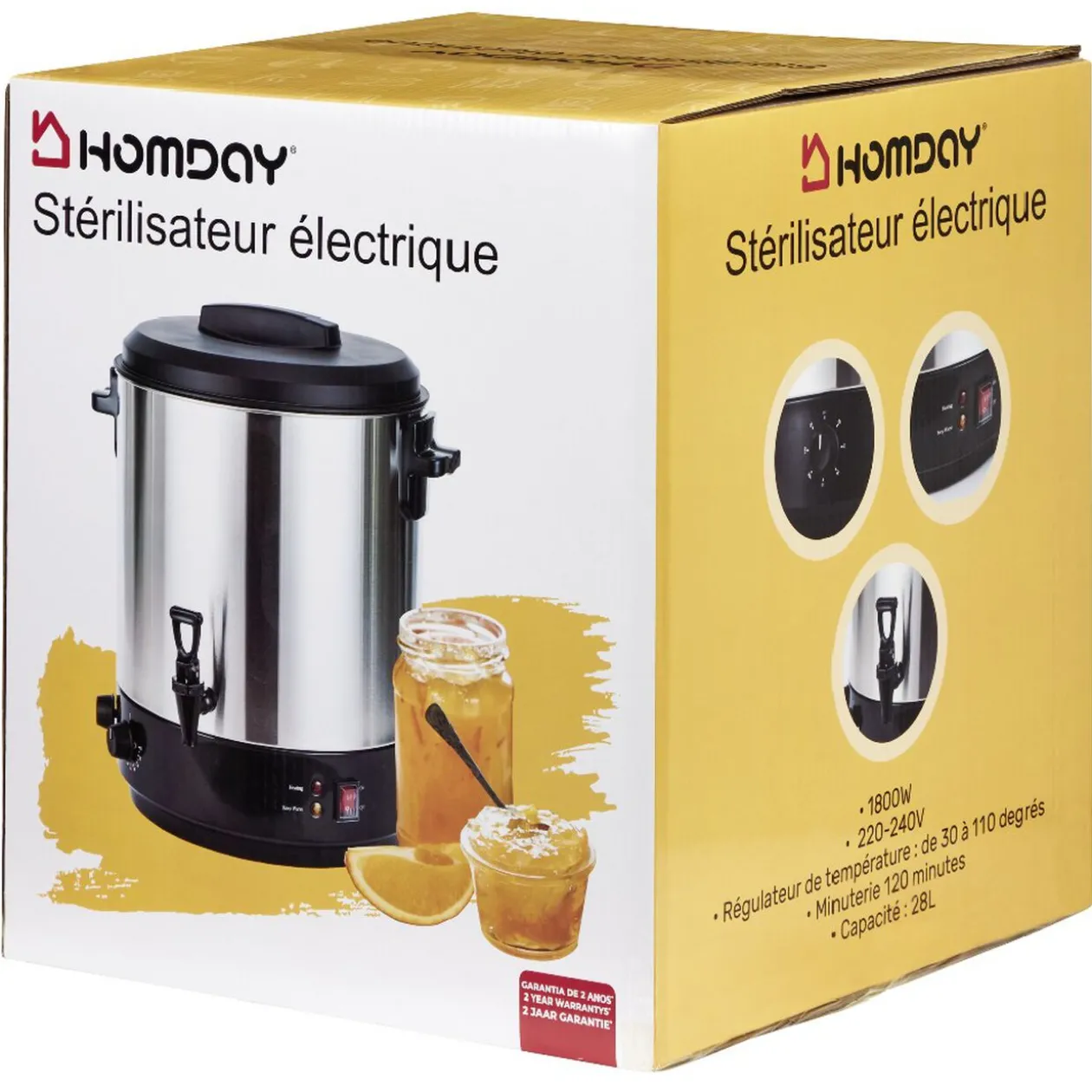 Stérilisateur électrique 22L 1800W