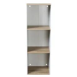 Structure 3 casiers Box Cube blanc et naturel 35,2x30xH103,2cm