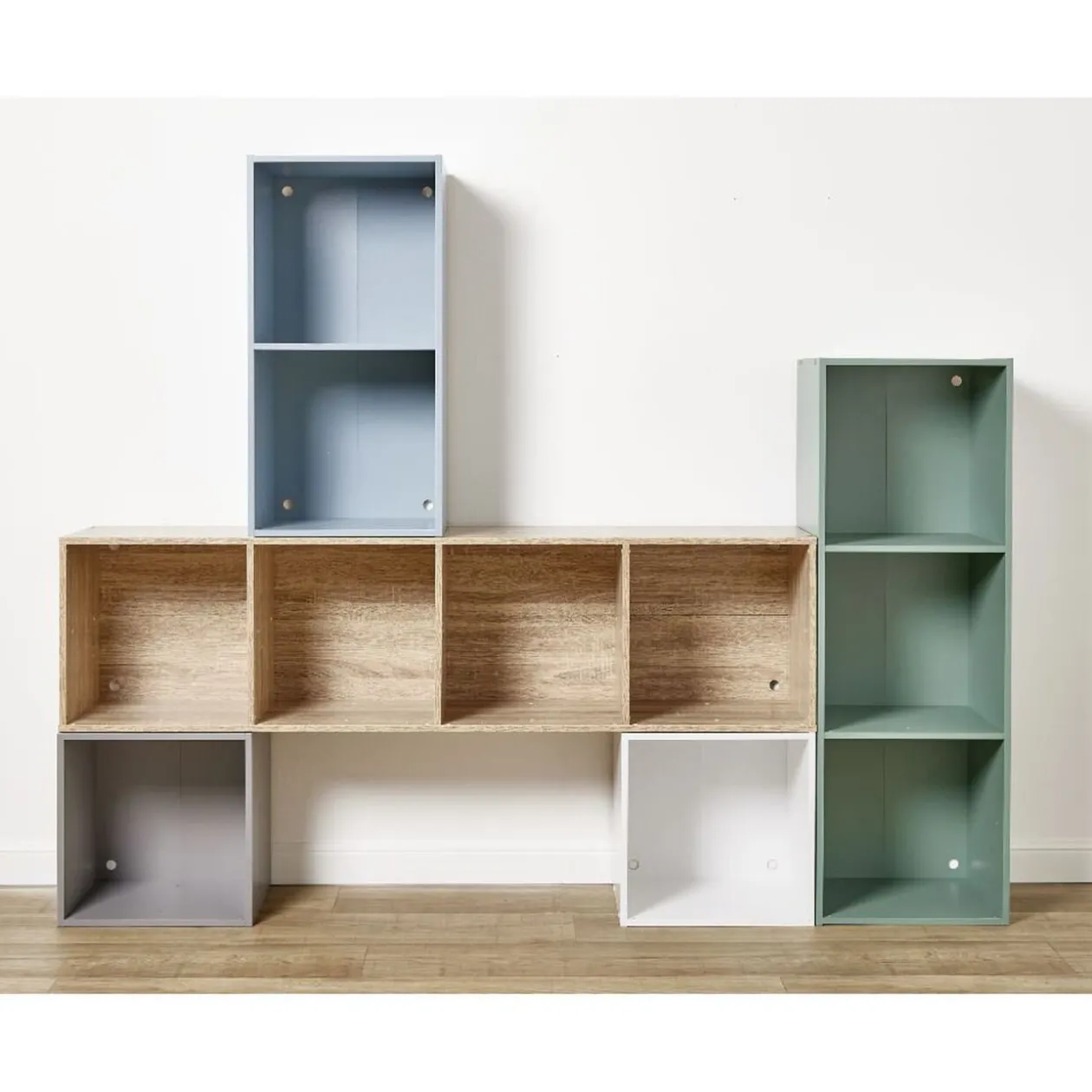 Structure Box Cube 3 cases 35x30x105cm bois vert