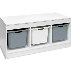 Structure de rangement horizontale pour 3 bacs coulissants