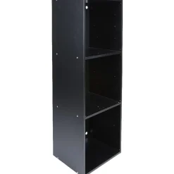 Structure étagère 3 cases bois noir