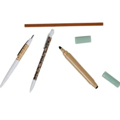 Stylo design militaire et motif renard x4