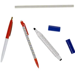 Stylo moucheté gamme Yes blanc rouge bleu x4
