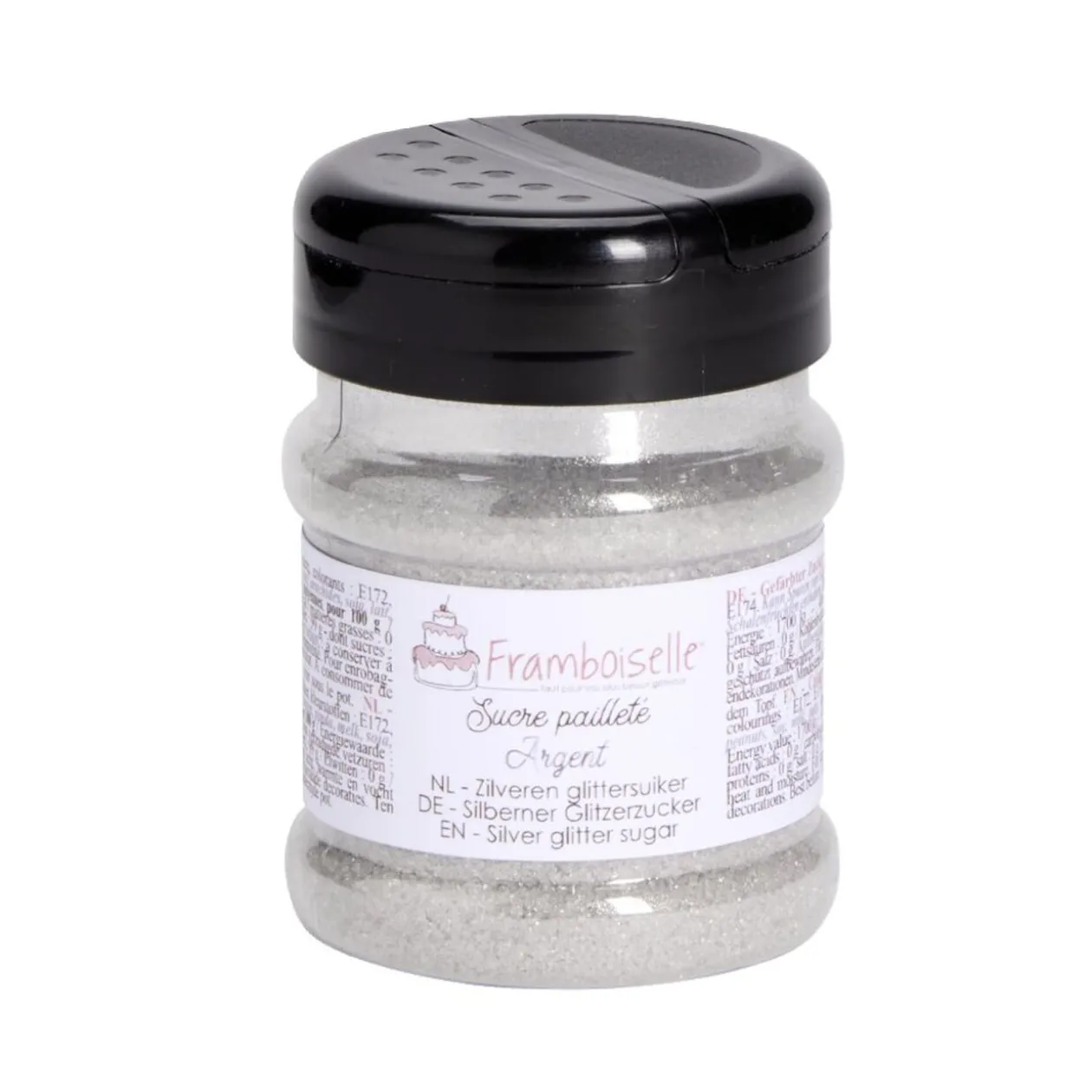 Sucre pailleté argenté Framboiselle 160gr