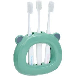 Support 3 brosses à dents enfant vert
