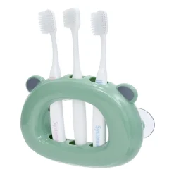 Support 3 brosses à dents enfant vert
