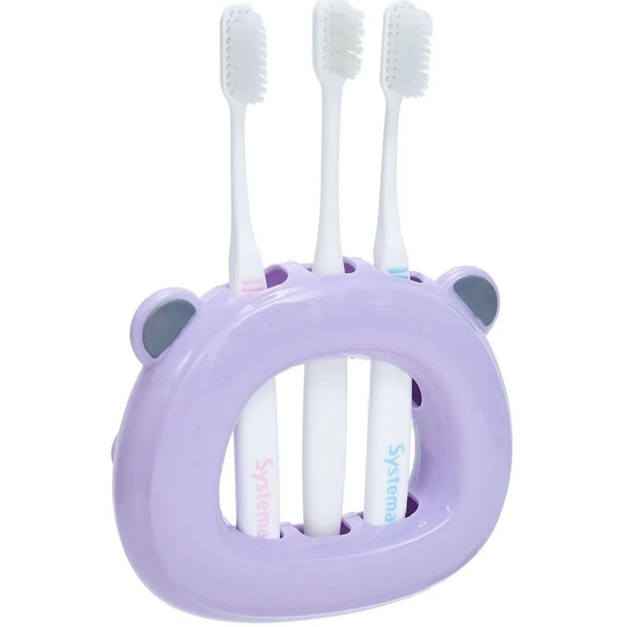 Support 3 brosses à dents enfant violet
