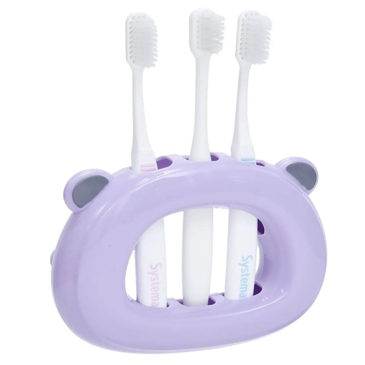 Support 3 brosses à dents enfant violet