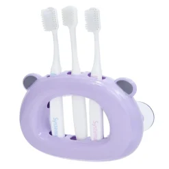 Support 3 brosses à dents enfant violet