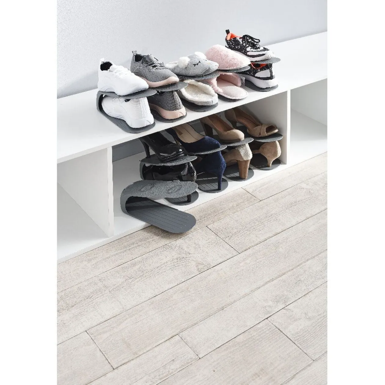 Support à chaussures magique gris x10