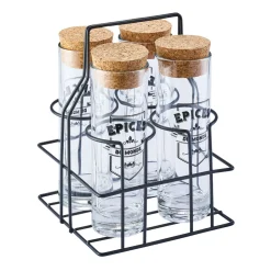 Support avec 4 pots à condiments