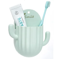 Support brosse à dents adhésif forme cactus