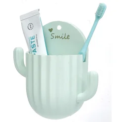 Support brosse à dents adhésif forme cactus