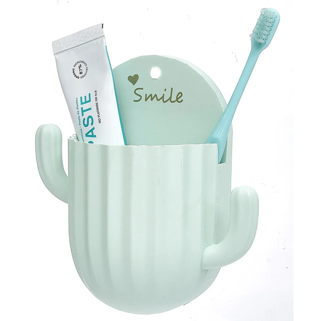 Support brosse à dents adhésif forme cactus