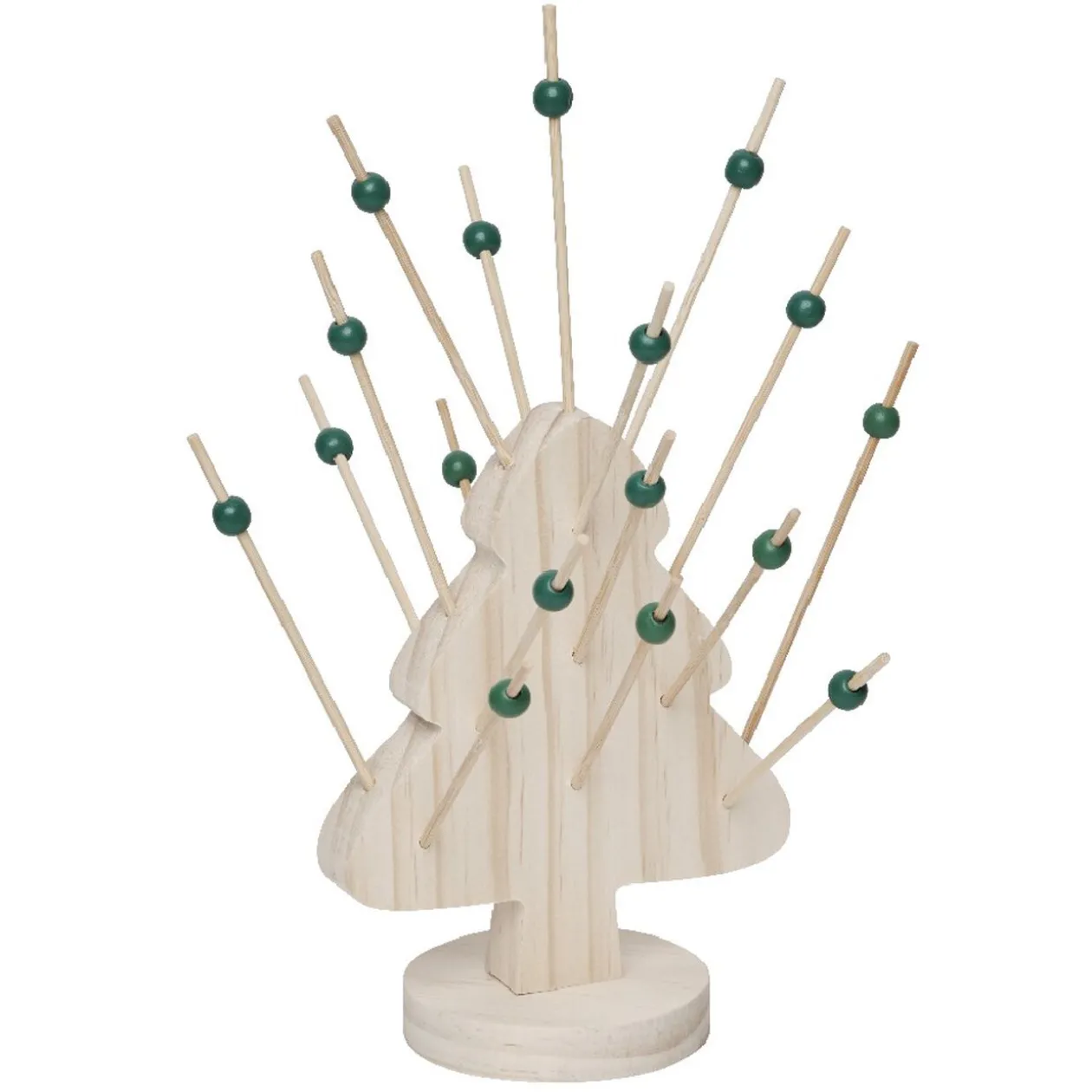 Support forme sapin bois Noël avec 21 piques apéritif