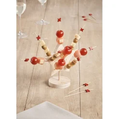 Support forme étoile bois avec 25 piques apéritif