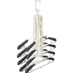 Support malin 8 cintres en 1 pour penderie blanc
